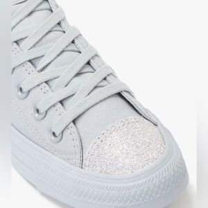 Converse Classic White Glitter Canvas Sneakers Size 7